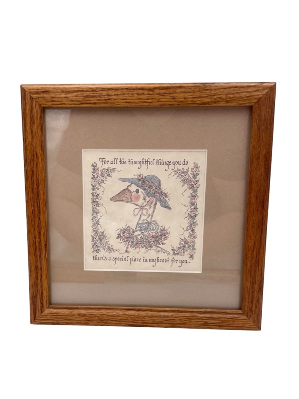 Vintage 90s Goose Framed Art Print Special Place in My Heart for You Cottagecore